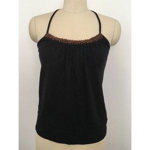 Banana Republic cotton beaded halter top
